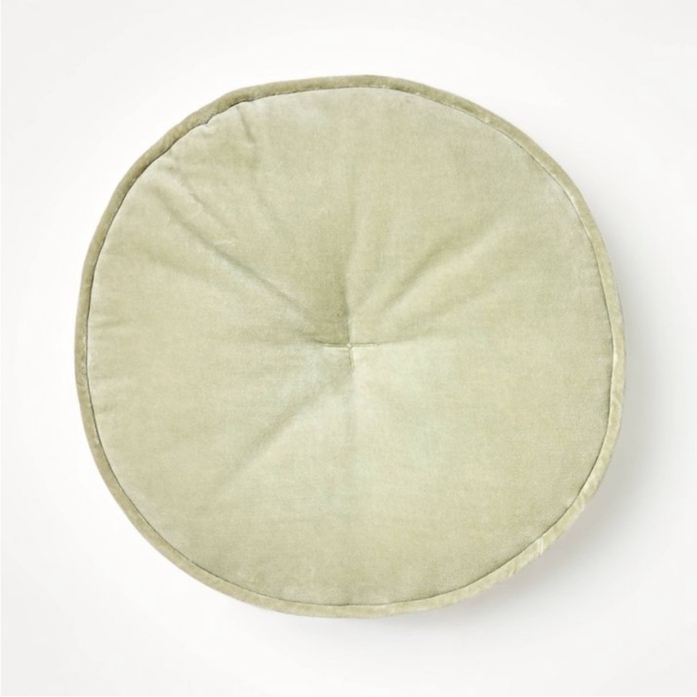 Elegant Sage Green Round Cushion